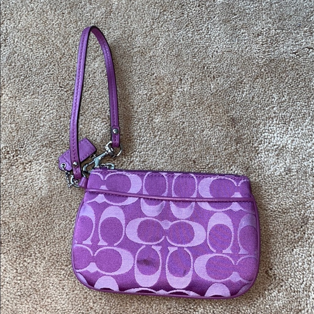 Purple Coach Wristlet
